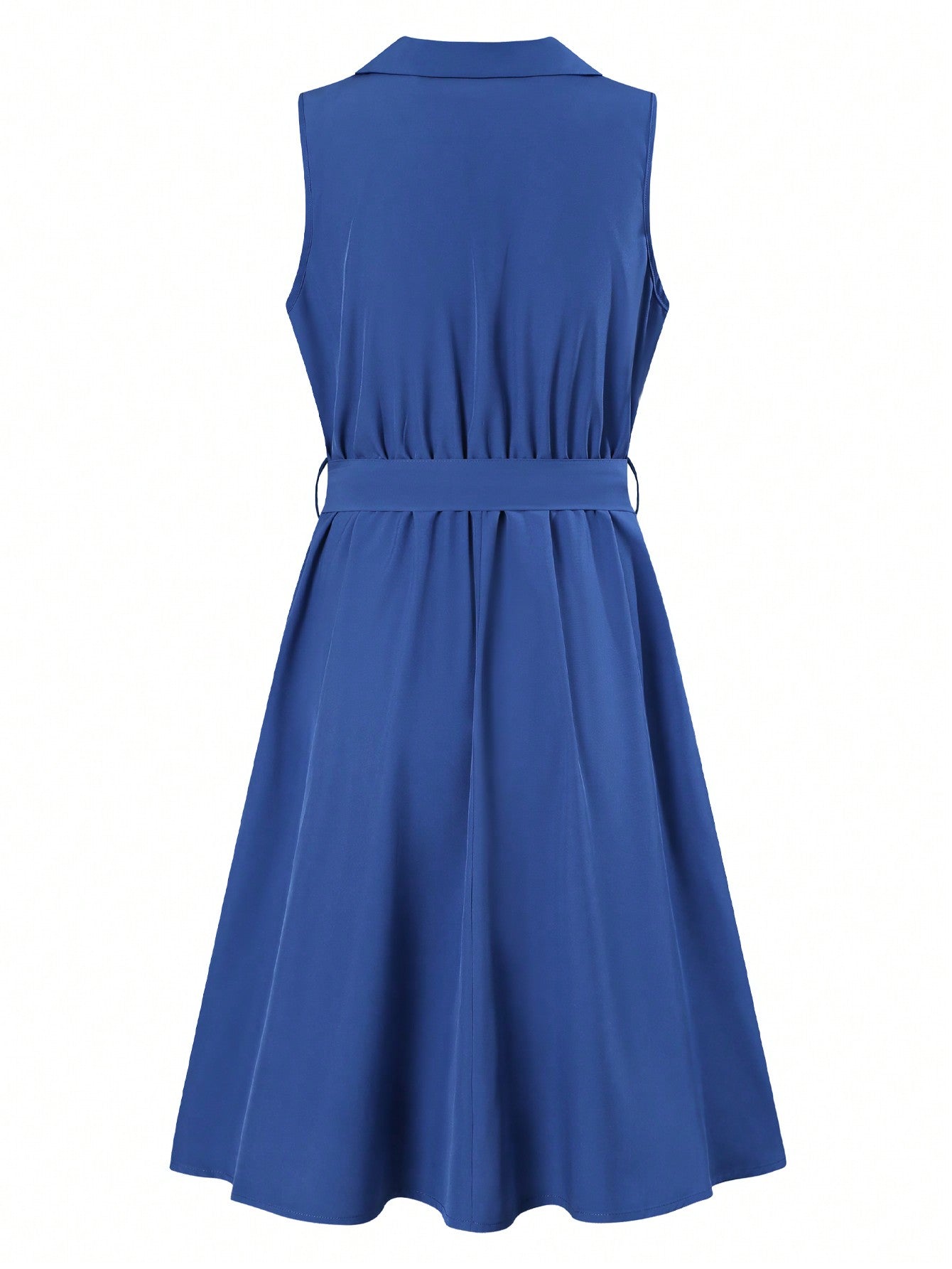 Vestido Midi Chemise Social Com Gola Lapela