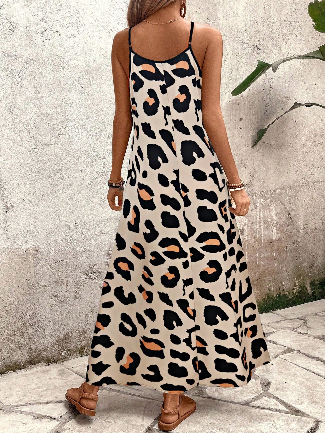 Vestido Longo Estampado Soltinho Com Alças Finas