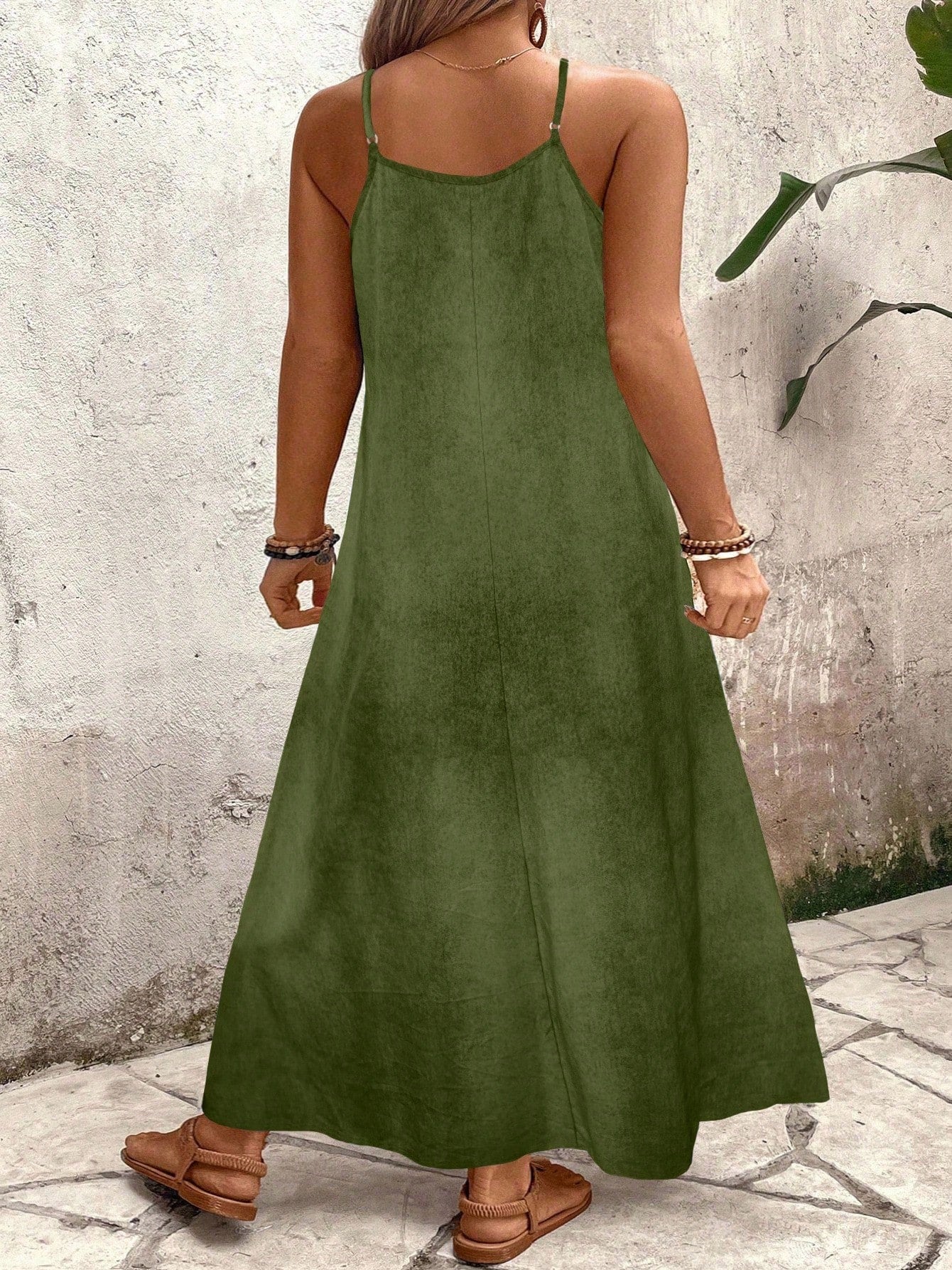Vestido Longo Estampado Floral Alças Finas Estilo Boho