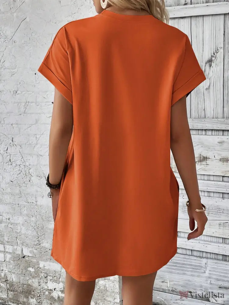 Vestido Curto Básico Verde Com Bolsos Laterais Vestido Curto Básico Verde Com Bolsos Laterais