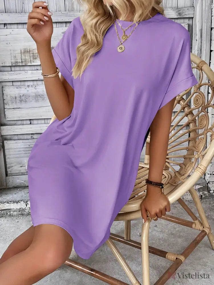 Vestido Curto Básico Verde Com Bolsos Laterais Vestido Curto Básico Verde Com Bolsos Laterais