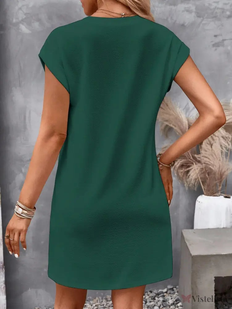 Vestido Curto Casual Com Botões Decorativos Vestido Curto Casual Com Botões Decorativos
