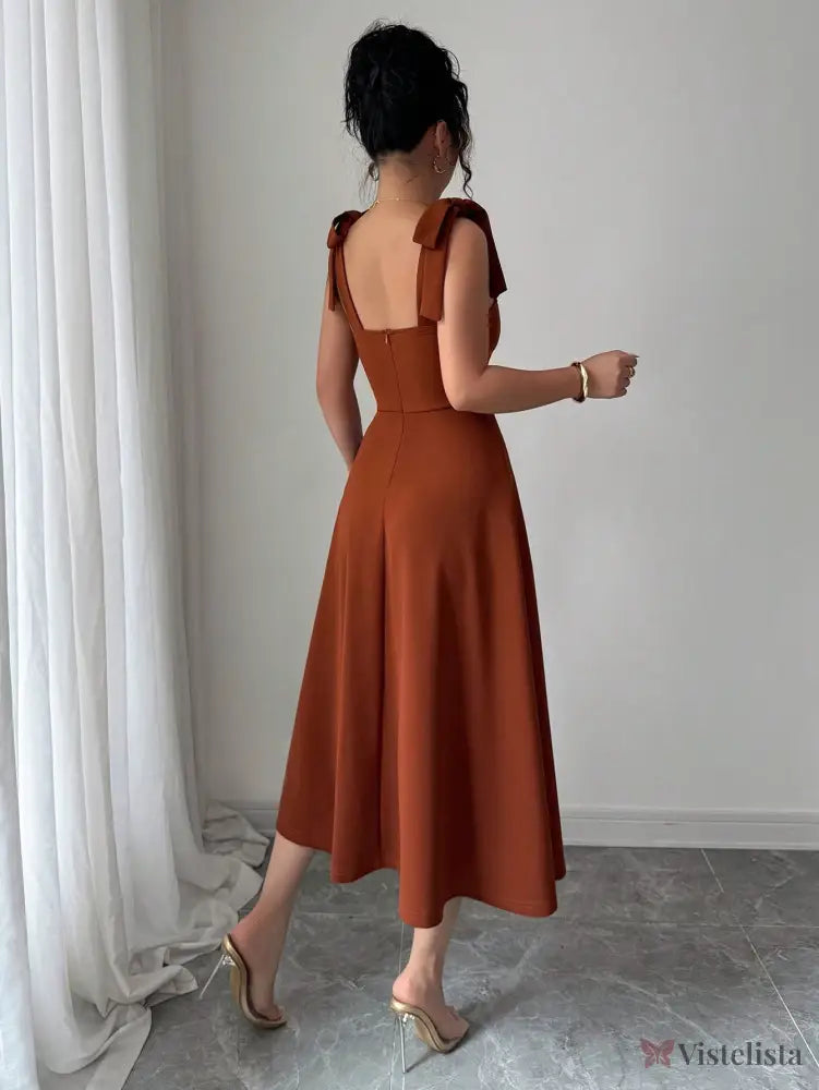 Vestido Elegante Decote Coração Com Saia A-Line Vestido Elegante Decote Coração Com Saia A-Line