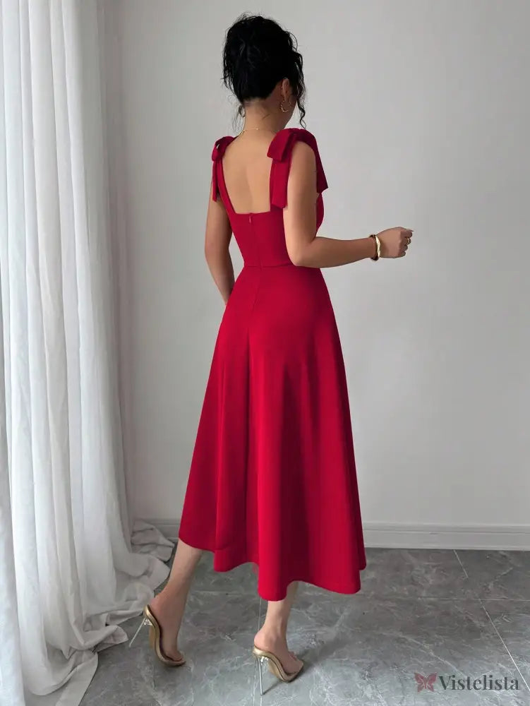 Vestido Elegante Decote Coração Com Saia A-Line Vestido Elegante Decote Coração Com Saia A-Line