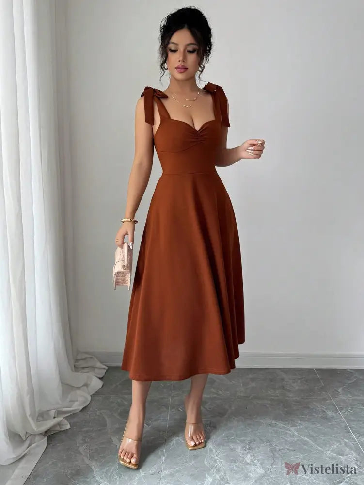 Vestido Elegante Decote Coração Com Saia A-Line Vestido Elegante Decote Coração Com Saia A-Line