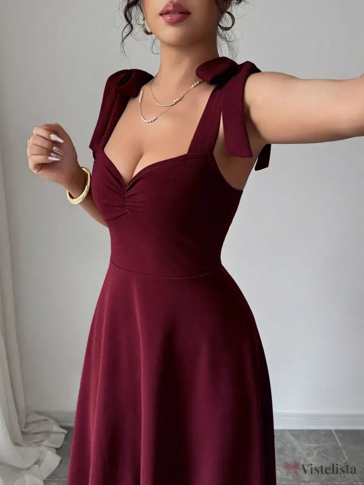 Vestido Elegante Decote Coração Com Saia A-Line Vestido Elegante Decote Coração Com Saia A-Line
