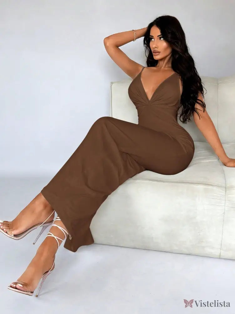 Vestido Longo Justo Elegante Decote Profundo Costas Abertas Vestido Longo Justo Elegante Decote Profundo Costas Abertas