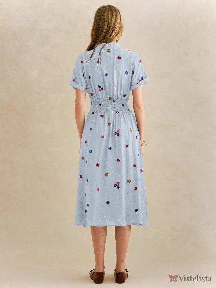 Vestido Midi Camisa Feminino Elegante Com Botões Vestido Midi Camisa Feminino Elegante Com Botões