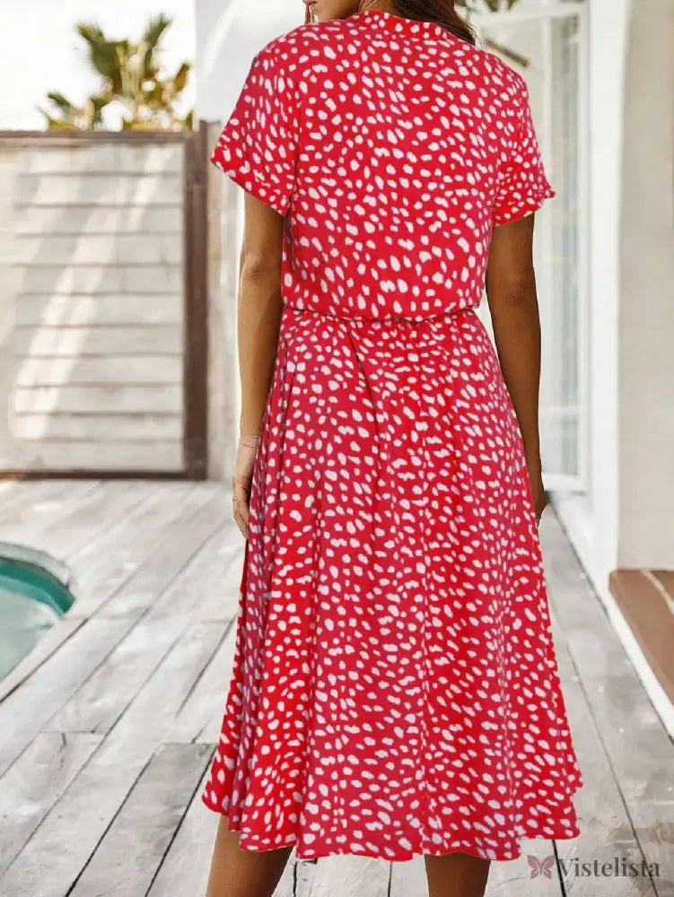 Vestido Midi Chemise Feminino Com Manga Curta Vestido Midi Chemise Feminino Com Manga Curta