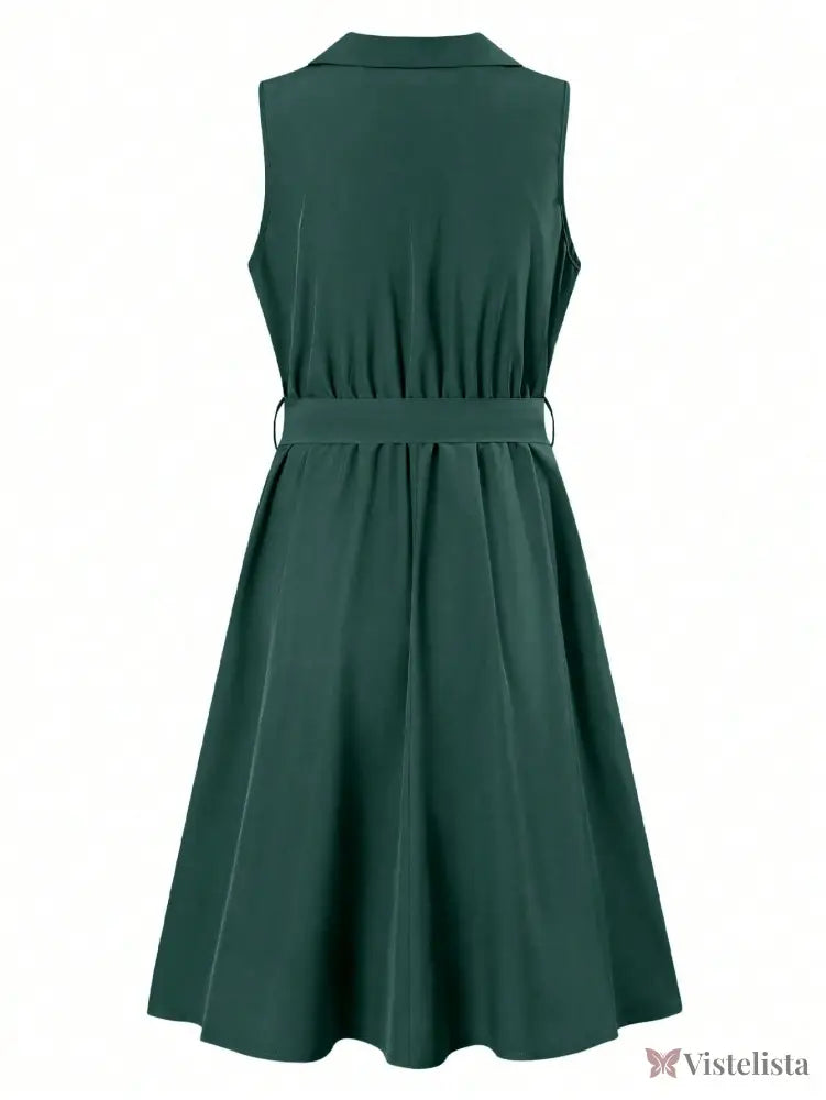 Vestido Midi Chemise Social Com Gola Lapela Vestido Midi Chemise Social Com Gola Lapela