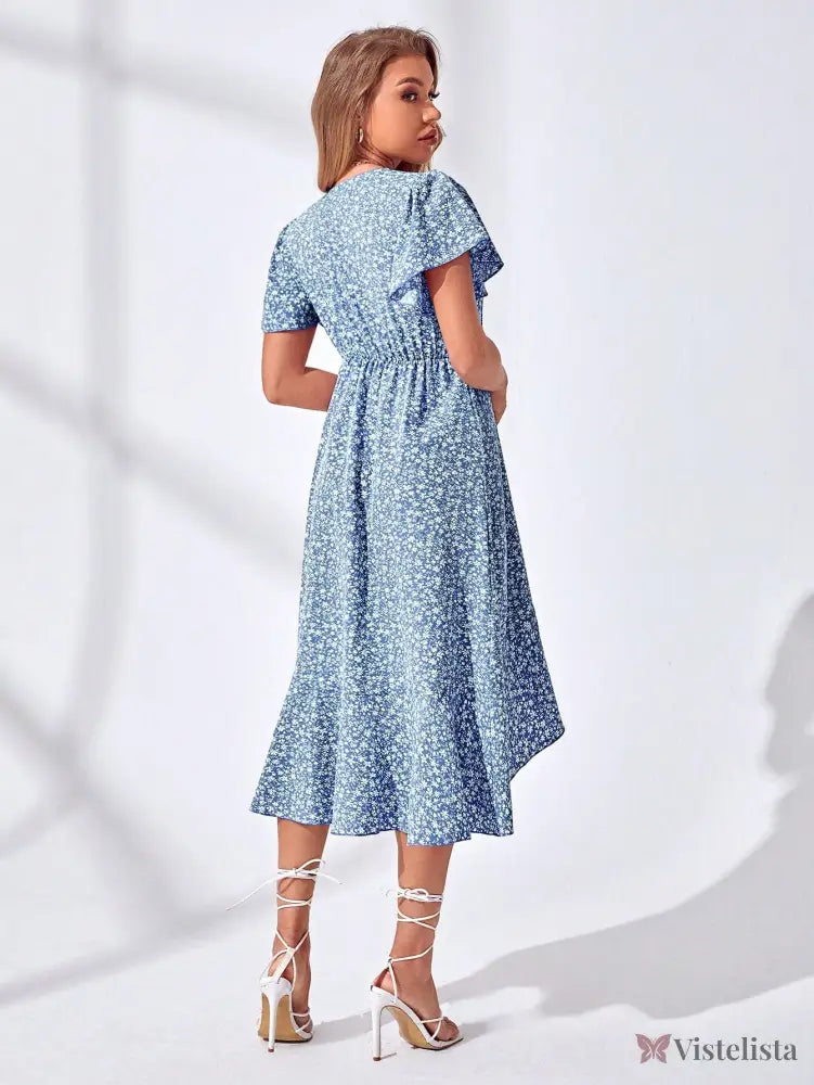 Vestido Midi Envelope Elegante Cintura Ajustada Vestido Midi Envelope Elegante Cintura Ajustada