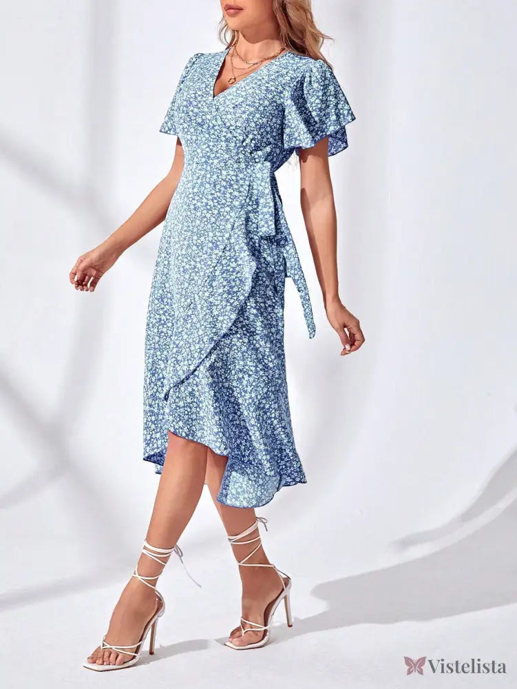 Vestido Midi Envelope Elegante Cintura Ajustada Vestido Midi Envelope Elegante Cintura Ajustada