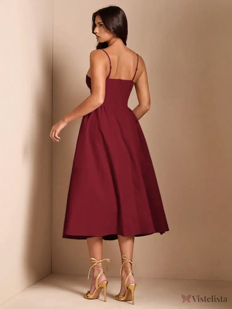 Vestido Midi Tomara Que Caia Com Saia Evasê Vestido Midi Tomara Que Caia Com Saia Evasê
