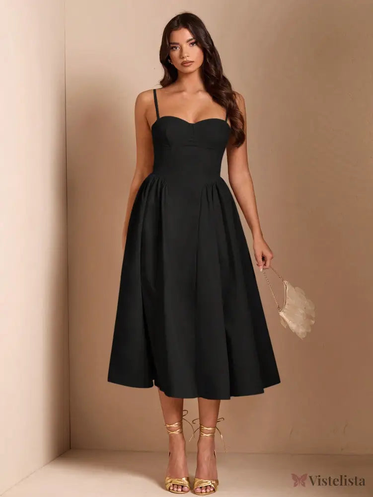 Vestido Midi Tomara Que Caia Com Saia Evasê Vestido Midi Tomara Que Caia Com Saia Evasê