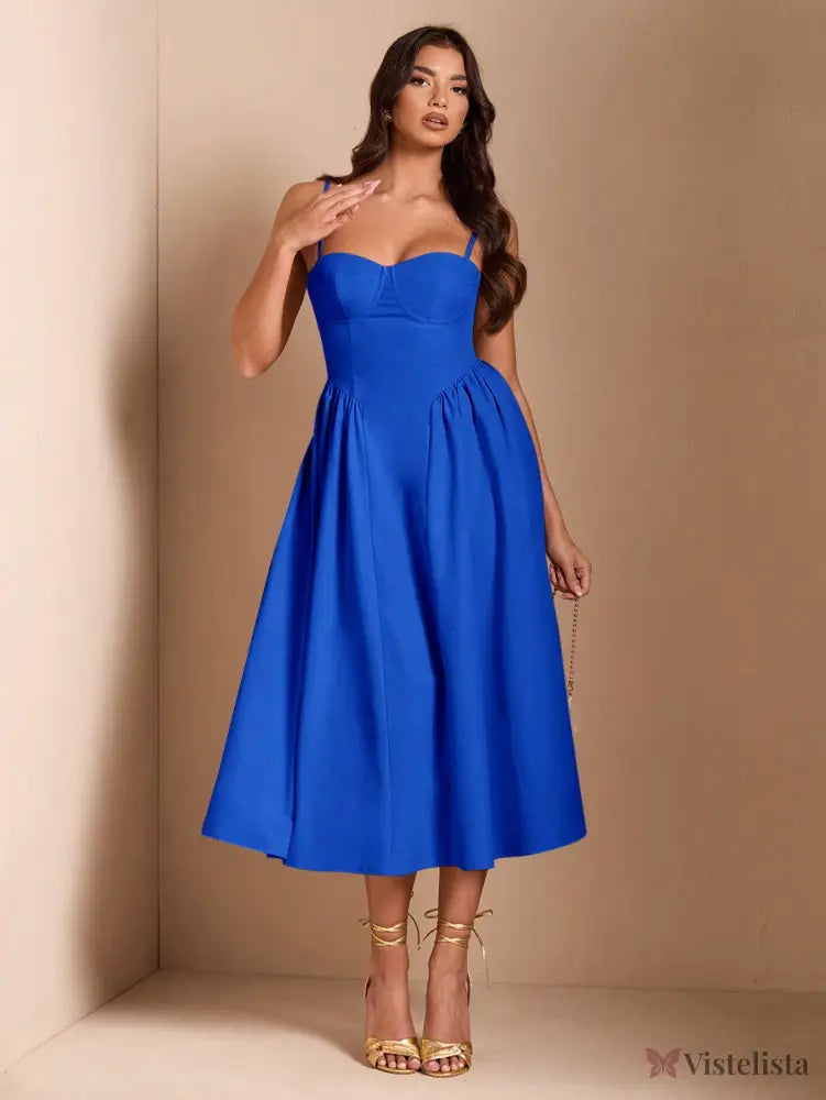 Vestido Midi Tomara Que Caia Com Saia Evasê Vestido Midi Tomara Que Caia Com Saia Evasê