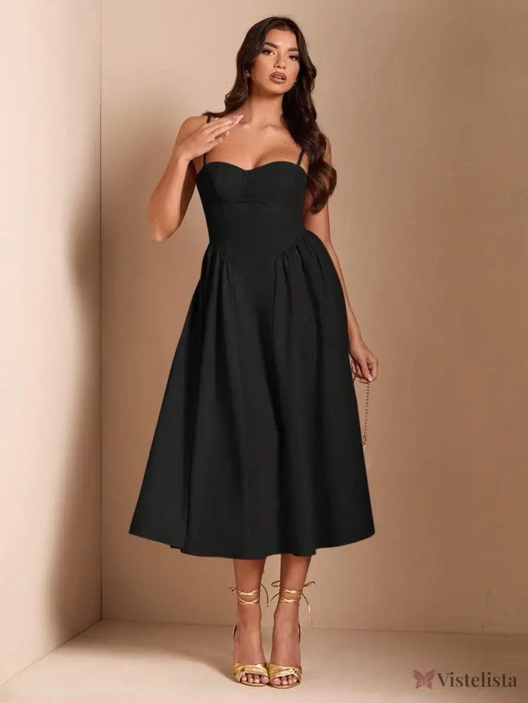 Vestido Midi Tomara Que Caia Com Saia Evasê Vestido Midi Tomara Que Caia Com Saia Evasê