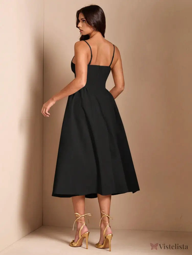 Vestido Midi Tomara Que Caia Com Saia Evasê Vestido Midi Tomara Que Caia Com Saia Evasê