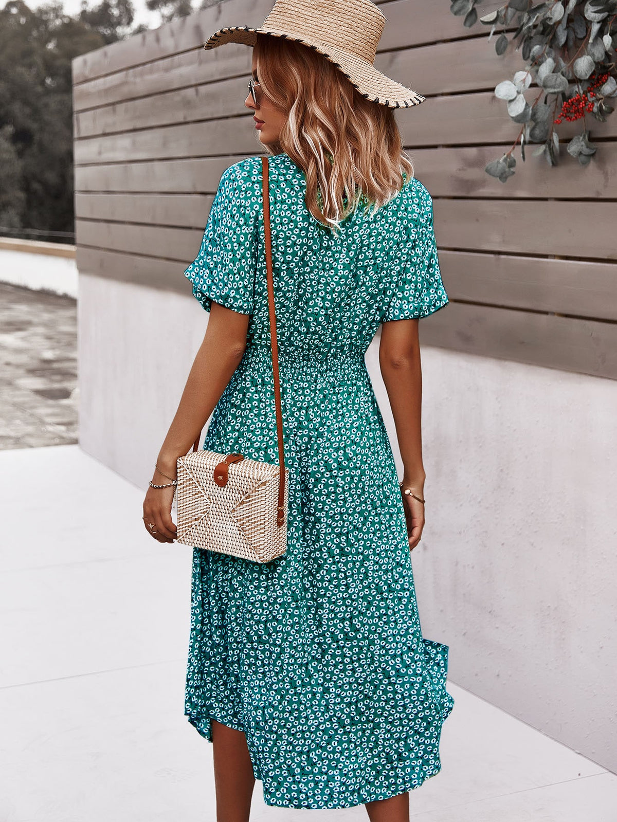 Vestido Midi Chemise Estampado Com Amarração Na Cintura