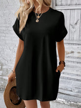 Vestido Curto Básico Verde Com Bolsos Laterais