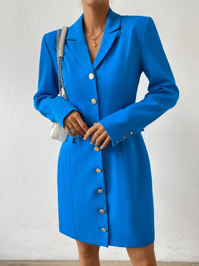 Vestido Blazer Curto Alfaiataria Com Botões Frontais