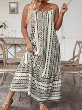 Vestido Longo Estampado Étnico Com Alças Finas
