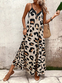 Vestido Longo Estampado Soltinho Com Alças Finas