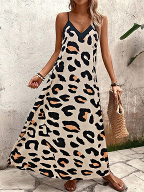 Vestido Longo Estampado Soltinho Com Alças Finas