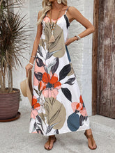 Vestido Longo Estampado Floral Alças Finas Elegante