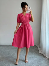 Vestido Midi Evasê Liso Estilo Casual Sofisticado