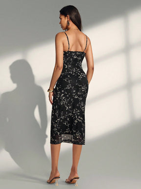 Vestido Midi Slip Dress Justo Estampa Floral Delicada