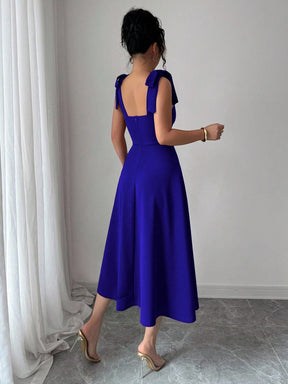 Vestido Elegante Decote Coração Com Saia A-Line