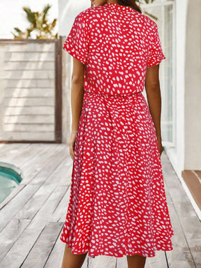 Vestido Midi Chemise Feminino Com Manga Curta