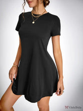 Vestido Curto Preto Básico Com Caimento Solto Preto / PP Vestido Curto Preto Básico Com Caimento Solto