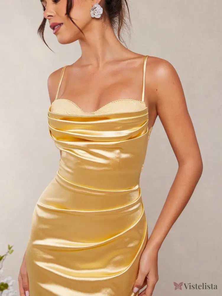 Vestido Curto Slip Dress Cetim Com Renda Delicada Vestido Curto Slip Dress Cetim Com Renda Delicada