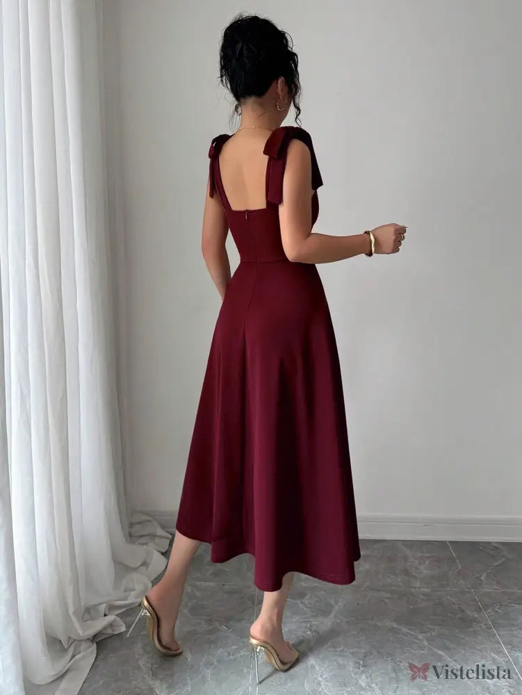 Vestido Elegante Decote Coração Com Saia A-Line Vestido Elegante Decote Coração Com Saia A-Line