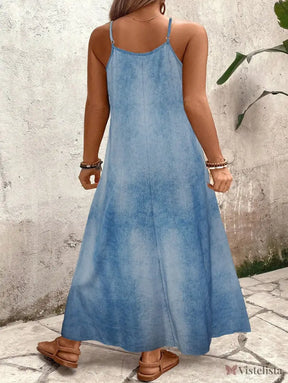 Vestido Longo Estampado Floral Alças Finas Estilo Boho Vestido Longo Estampado Floral Alças Finas Estilo Boho