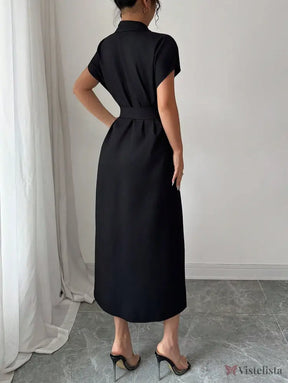 Vestido Midi Chemise Estilo Social Sofisticado Vestido Midi Chemise Estilo Social Sofisticado