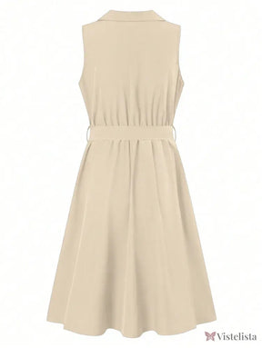 Vestido Midi Chemise Social Com Gola Lapela Vestido Midi Chemise Social Com Gola Lapela