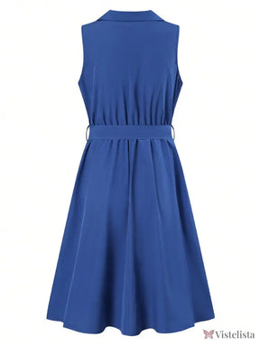 Vestido Midi Chemise Social Com Gola Lapela Vestido Midi Chemise Social Com Gola Lapela