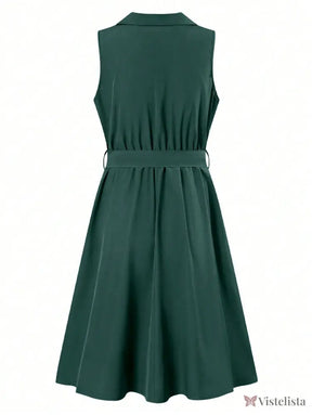 Vestido Midi Chemise Social Com Gola Lapela Vestido Midi Chemise Social Com Gola Lapela