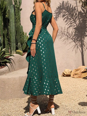 Vestido Midi Envelope Estampado Com Fenda Lateral Vestido Midi Envelope Estampado Com Fenda Lateral