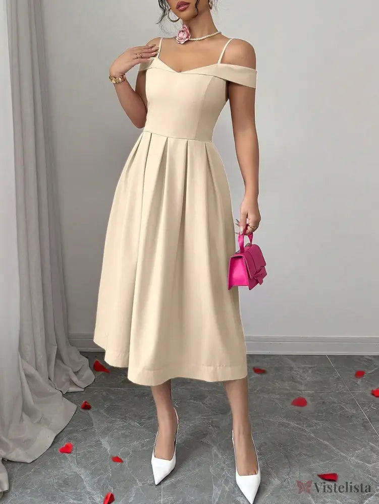 Vestido Midi Evasê Com Ombro a Ombro Elegante Damasco / PP Vestido Midi Evasê Com Ombro a Ombro Elegante