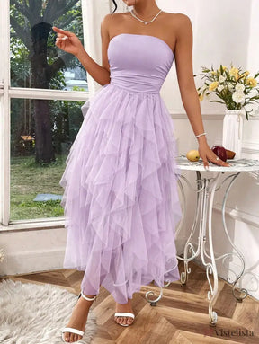 Vestido Midi Tomara Que Caia Com Saia De Camadas Tule Vestido Midi Tomara Que Caia Com Saia De Camadas Tule