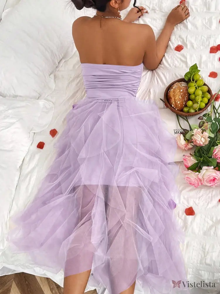 Vestido Midi Tomara Que Caia Com Saia De Camadas Tule Vestido Midi Tomara Que Caia Com Saia De Camadas Tule