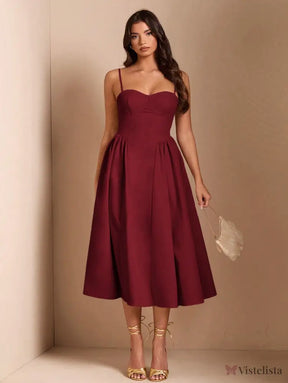 Vestido Midi Tomara Que Caia Com Saia Evasê Vestido Midi Tomara Que Caia Com Saia Evasê